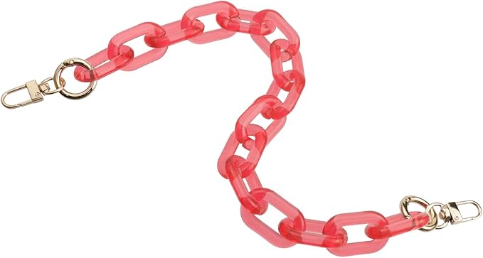 Purse Strap Bag Chain 17 Inch Resin Shoulder Strap Handbag Decoration Chain Bag Charms Accessories, Clear Red