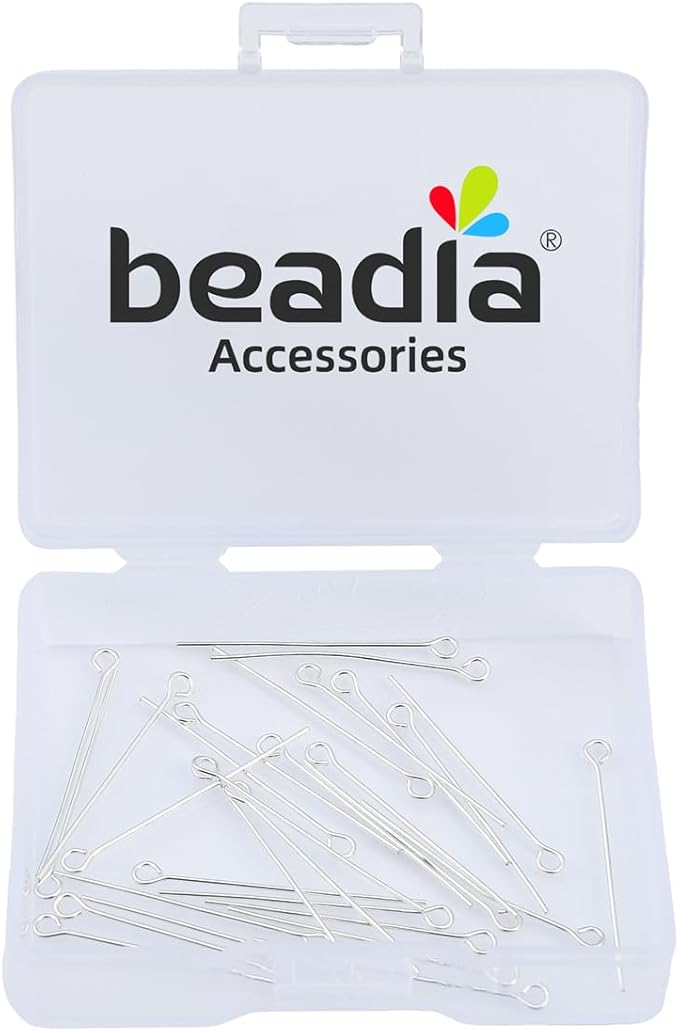 925 Sterling Silver Open Eye Pins 0.5x25mm 30pcs for Jewelry Making Findings