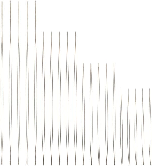 Craftdady 8Pcs Big Eye Beading Needles 4 Sizes Stainless Steel Collapsible Embroidery Sewing Needles for Jewelry Making