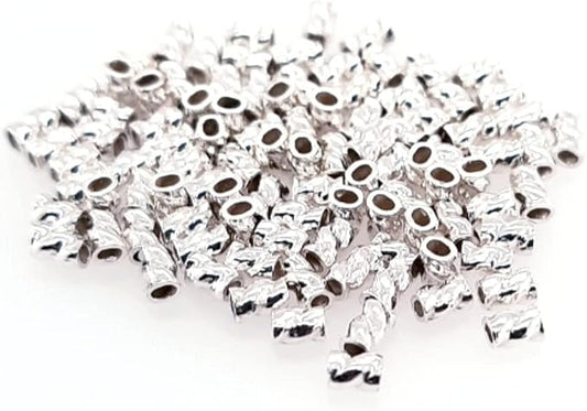 100pcs 925 Sterling Silver Twist Tube Crimp Beads, 3 X 1.8MM, by CRAFT WIRE