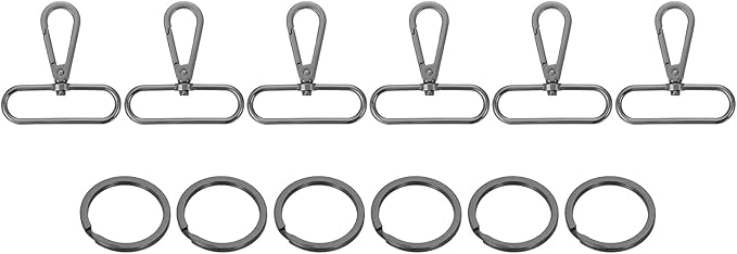 uxcell 12 Pcs Swivel Clasp Hook, 1.97" Purse Snap Clasps Detachable for Bag, Grey