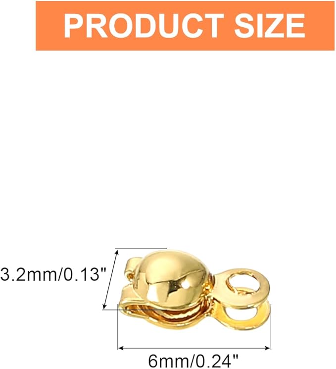 uxcell 180 Pcs 3.2mm Crimp End Caps, Clamshell Cord End Cap Connector Clasp Bead Tips Knot Covers Calotte End Crimp for DIY Jewelry Making, 18K Gold