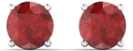 Diamondere Natural and Certified Gemstone Solitaire Petite Stud Earrings in 14K Solid Gold | 0.20 Carat Earrings for Women