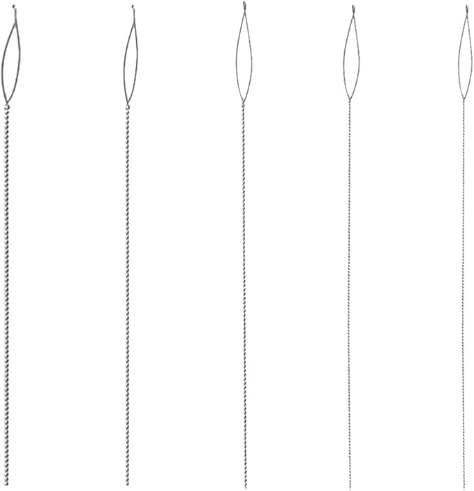 Beadalon Collapsible Eye Beading Needles, Variety 5 Pk - 2.5 inches: Extra Fine, Fine, Medium, Heavy, Extra Heavy