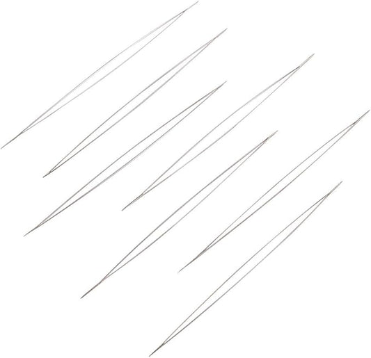 Craftdady 10Pcs Big Eye Beading Needles 2.95-Inch Stainless Steel Collapsible Embroidery Sewing Needles for Jewelry Making