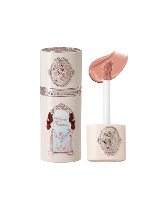 Flower Knows Strawberry Cupid All Day Glow Liquid Blush,Sweat & Water-Resistant Dewy Blush for Cheeks,Blendableand Hydrating Nature Nude Face Makeup for Women & Girls,0.25 Fl Oz(05 Rum Cocoa)