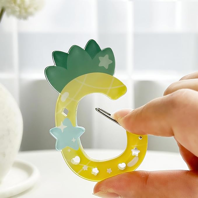 4 PCS Fruit Carabiner Clip for Keys, Cherry Acrylic Carabiner Keychain Accessories Watermelon Snap Hook Cute Keychain Carabiners Pineapple Strawberry Key Ring Clip Key Chain Hooks for Bag Charms