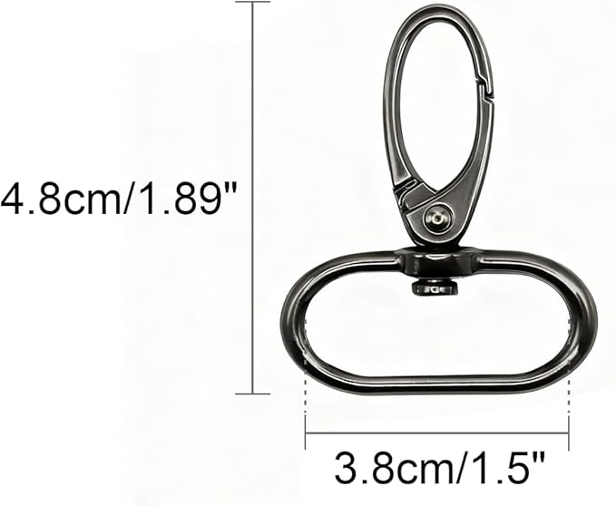 1-1/2 inch Swivel Lobster Claw Clasps 1.5 Inch 15pcs - Heavy Duty Metal Clasps with Secure Lock,Curved Snap Hooks for Bags Jewelry Making Keychains Lanyards & DIY Craft Supplies (Gunmetal, 1.5 inch)