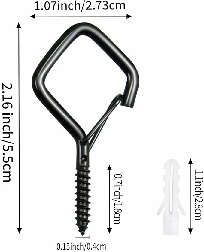 120 Pcs Black Eye Hooks Screw Heavy Duty,Ceiling Hooks for Hanging Plants,String Lights,Cup,Wind Chime,Bird Feeders. Plant Hanger Indoor&Outdoor