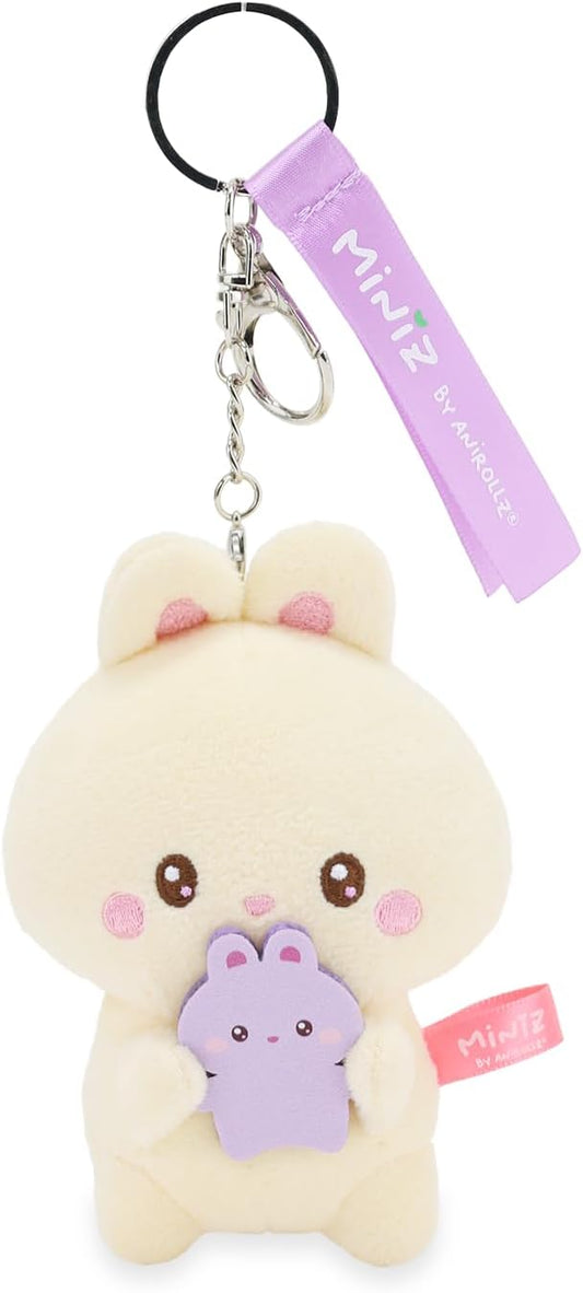 Anirollz Miniz Plush Charm Cute Stuffed Animal Keychain Kawaii Mini Bag Accessory Collectible Pocket Toy for Kids & Adults
