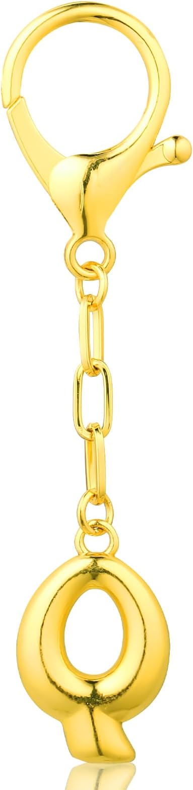 VICKHU Gold Plated Bubble Initial Letter Cute Keychain for Women Car Key Purse Decorative Keyring Handbag Charms Fashion
