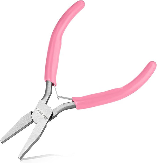 5-Inch Mini Jewelry Pliers - Duckbill with Spring, Smooth Jaws for Jewelry Making, Wire Bending & DIY Hand Tools
