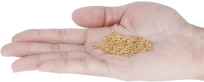 Sonew Pack of 200 Mini Eye Pins Hooks Eyelets Screw Hooks Threaded Bails Findings for Jewelry Pendant Making(Gold)
