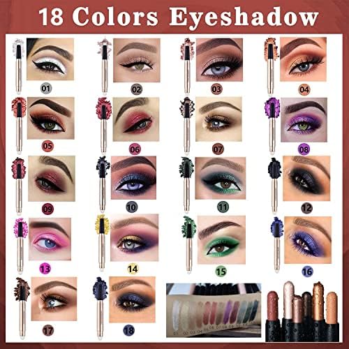 2 in 1 Champagne Gold Shimmer Eyeshadow Stick eyeliner pencil Cream Shimmer Smooth Eyeshadow pencil Waterproof Hypoallergenic Long Lasting Eye Shadow Pen Multi-Dimensional Eyes Look