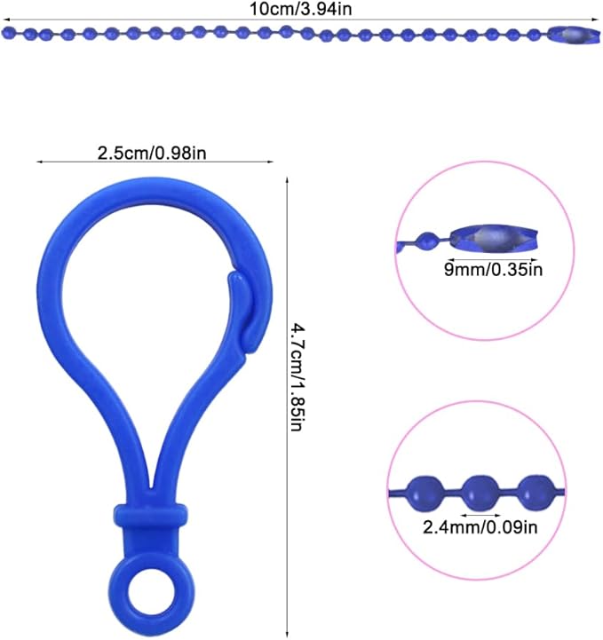 SourceTon 100Pcs Plastic Snap Clasps + 50Pcs Metal Ball Chains Kit | Adjustable Jewelry Connectors, Keychain Hooks, Backpack Clips | Assorted Colors for DIY Crafting