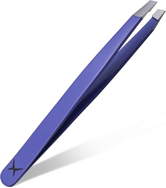 Professional Slant Tip Eyebrow Tweezers for Women & Men – Precision Hair Removal Tool – Stainless Steel Tweezers for Eyebrow Shaping, Facial Hair, Ingrown Hair & Splinter Removal (Luminous Lavender)