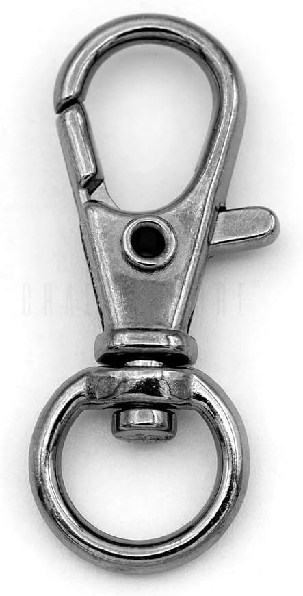 CRAFTMEMORE 50 pcs Swivel Clasps Lanyard Clips Snap Hook Metal Lobster Claw Clasp PLTN (Gunmetal)
