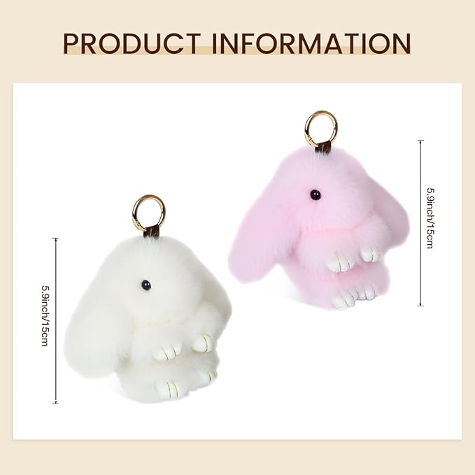 Cute Plush Keychain, Car Pendant, Bag Purse Backpack Charm Accessory, Gift for Girls Women