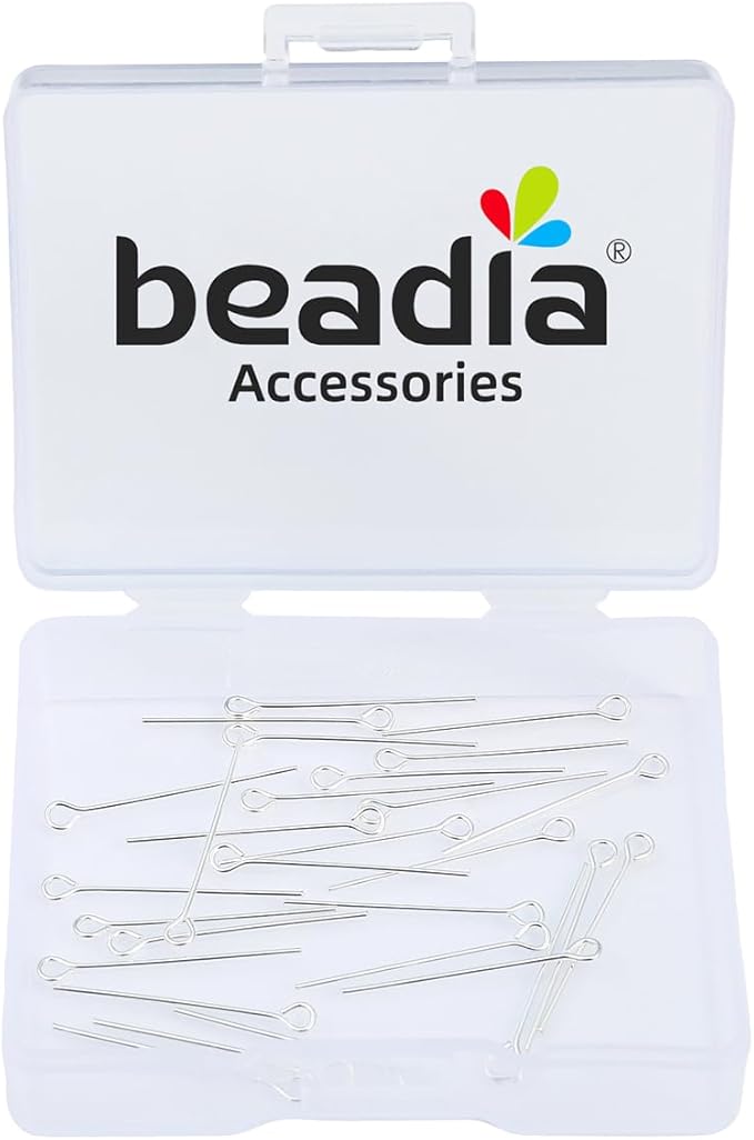 925 Sterling Silver Open Eye Pins 0.5x20mm 30pcs for Jewelry Making Findings