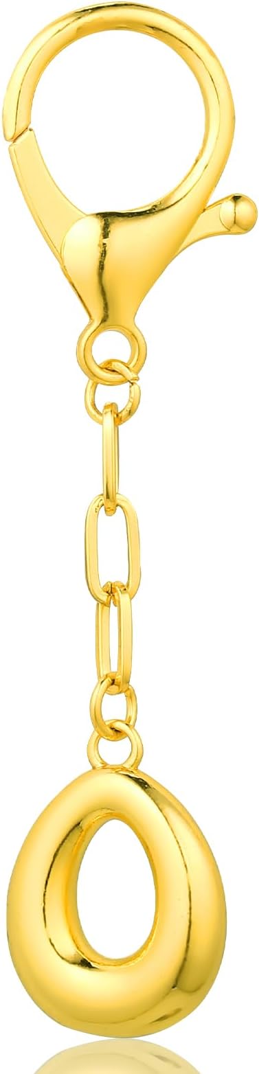 VICKHU Gold Plated Bubble Initial Letter Cute Keychain for Women Car Key Purse Decorative Keyring Handbag Charms Fashion