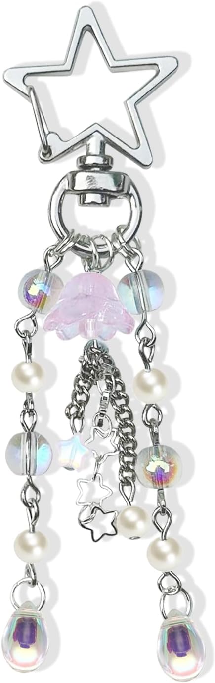 Agromusk Jellyfish Keychain,Cute Y2K Car Keychains for Women Girls Jellyfish Bag Charms Purse Accessories Star Jelly Decor