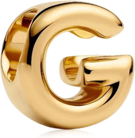 S925 A-Z 14K Gold Plated Initial Letter Alphabet Charms for Pandora Bracelets and Necklaces Women, Gifts for Couple Family Friend on Birthday Anniversary Christmas Mothers Valentine's Day Grad