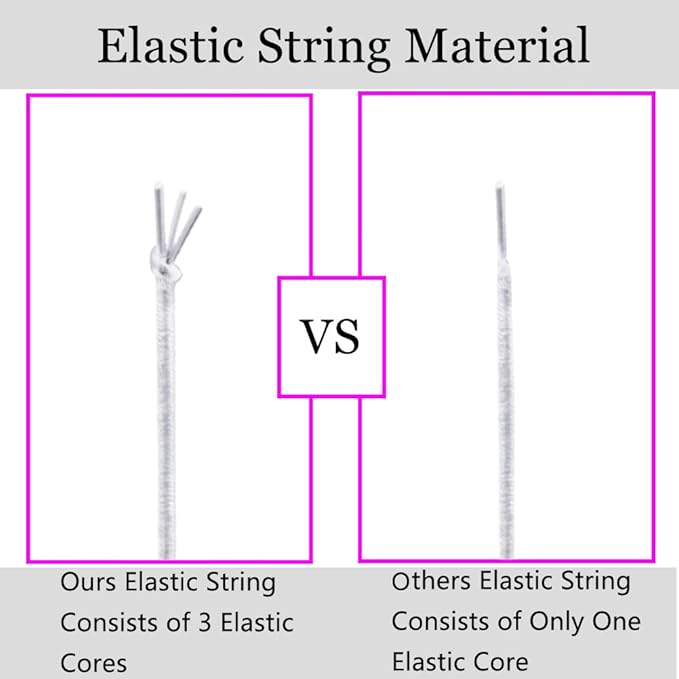 Elastic String for Bracelets, 1 mm x 110 Yards Sturdy Stretchy Elastic Cord for Jewelry Making, Necklaces, Beading - White