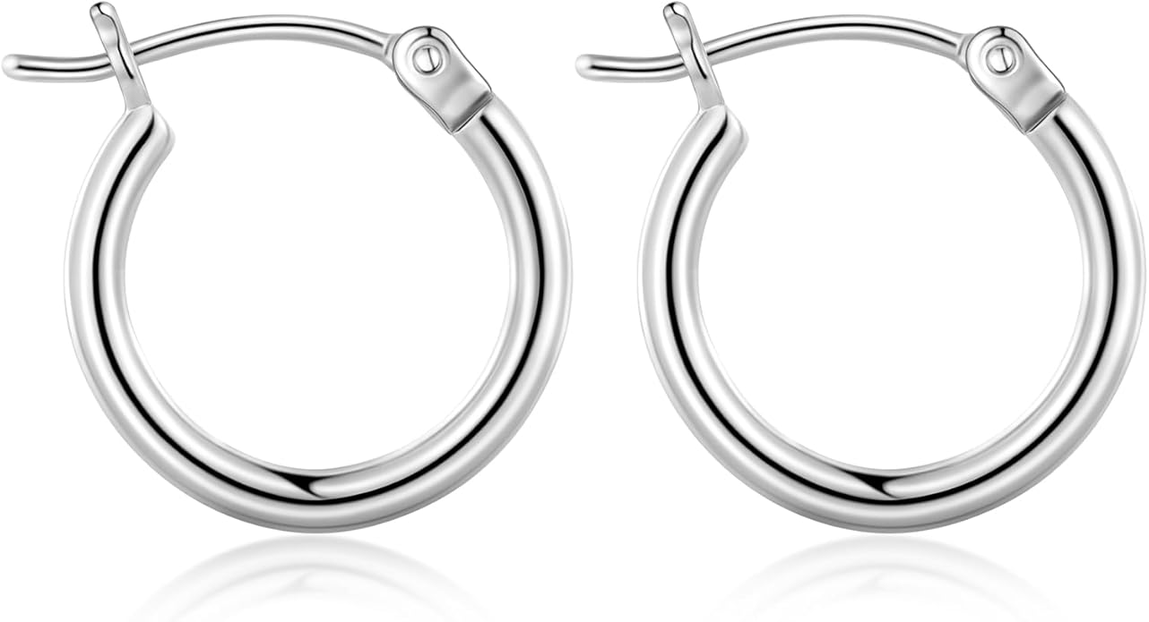 Gacimy Gold Hoop Earrings for Women 14K Real Gold Plated Hoops with 925 Sterling Silver Post