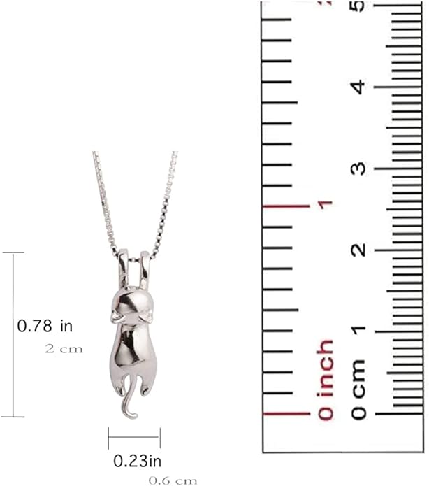 S.Leaf 925 Sterling Silver Cat Necklace Jewelry for Women Trendy Dainty Charm Pendant Necklaces Best Friend Birthday Gifts for Her Sister Mom Wife Womens