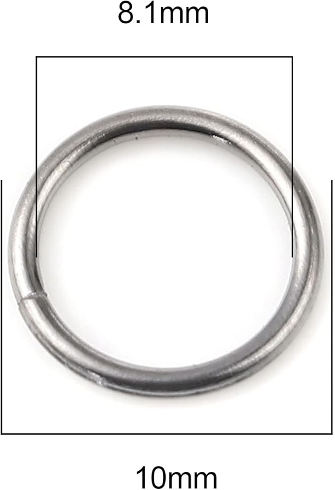 200 Pieces - 10mm Jump Rings Gunmetal Black - 18 Gauge (1mm Thickness)
