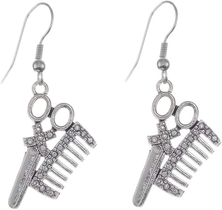 Inspired Silver - Silver Customized Charm French Hook Drop Earrings with Cubic Zirconia Jewelry
