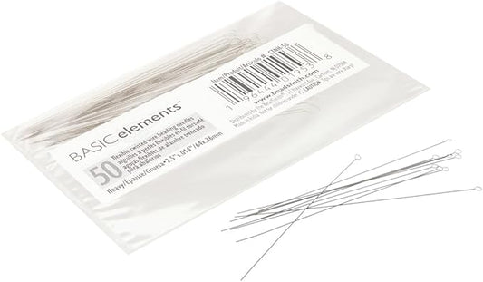 The Beadsmith Basic Elements Flexible Twisted Wire Needles – 2.5" Long, Heavy Beading Needle, Pack of 50 – Use for Pearl Knotting and Silk Cord