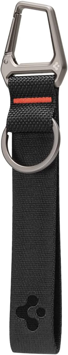 Spigen Universal Lanyard Wrist Strap with Keychain for iPhone, ID Badge Wallet Holder, AirPods, Cameras, Keychain & Everyday Carry, Durable Carabiner with Wrist Strap - Black