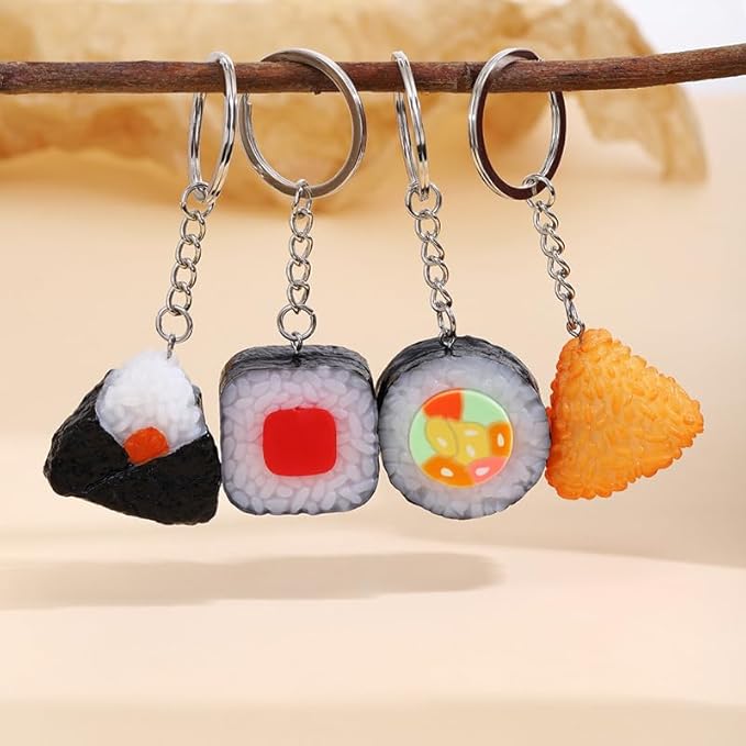HSYHERE Men Women Creative Interesting Novelty Stylish Mini Simulated Food Orange Shrimp Keychain Key-ring Pendant