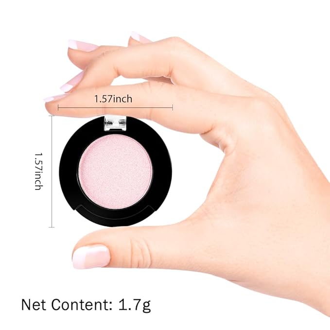 Monochrome Glitter Eyeshadow Makeup Palette, Highly Pigmented Rose Gold Eyeshadow Palette, Shimmer Pressed Powder Eye shadow Makeup, Single Vegan Eye Shadow, Daily Evening Women Girls Eyeshadow Gift6#