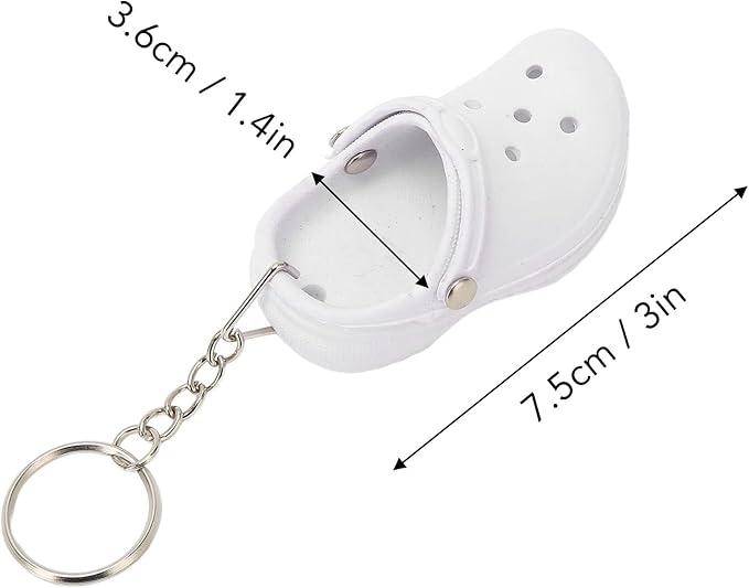 Pssopp 20Pcs Slipper Keychain, Premium Silicone Material Mini Shoe Keyring Key Chain Charms Bright Colors with Simulation Design for Bags Boys Girls and Ideal Most Occasions