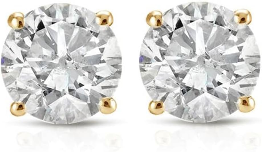 Pompeii 1 Ct TDW Round Cut 14K White or Yellow Gold Diamond Studs Earrings IGI Certified