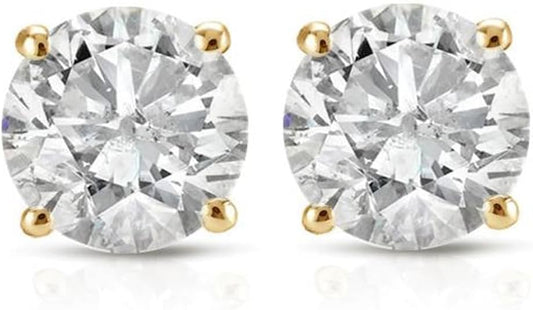 Pompeii 1 Ct TDW Round Cut 14K White or Yellow Gold Diamond Studs Earrings IGI Certified
