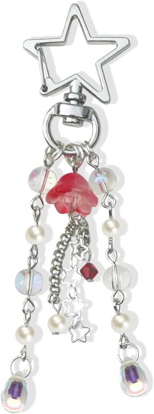 Agromusk Jellyfish Keychain,Cute Y2K Car Keychains for Women Girls Jellyfish Bag Charms Purse Accessories Star Jelly Decor