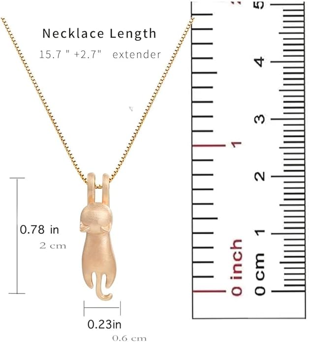 S.Leaf 925 Sterling Silver Cat Necklace Jewelry for Women Trendy Dainty Charm Pendant Necklaces Best Friend Birthday Gifts for Her Sister Mom Wife Womens