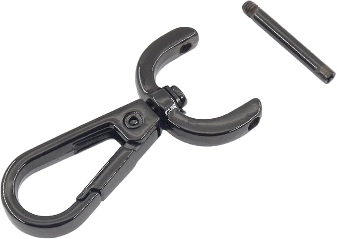 4 PCS Swivel Clasp Hooks,SAFYY Detachable Snap Hook W/Screw Bar Heavy Duty,5/8 Inches D Ring Swivel Lobster Claw Clasp with Screwdriver for Lanyard Bag Leather Craft Purse Hardware DIY Bag-Gunmetal