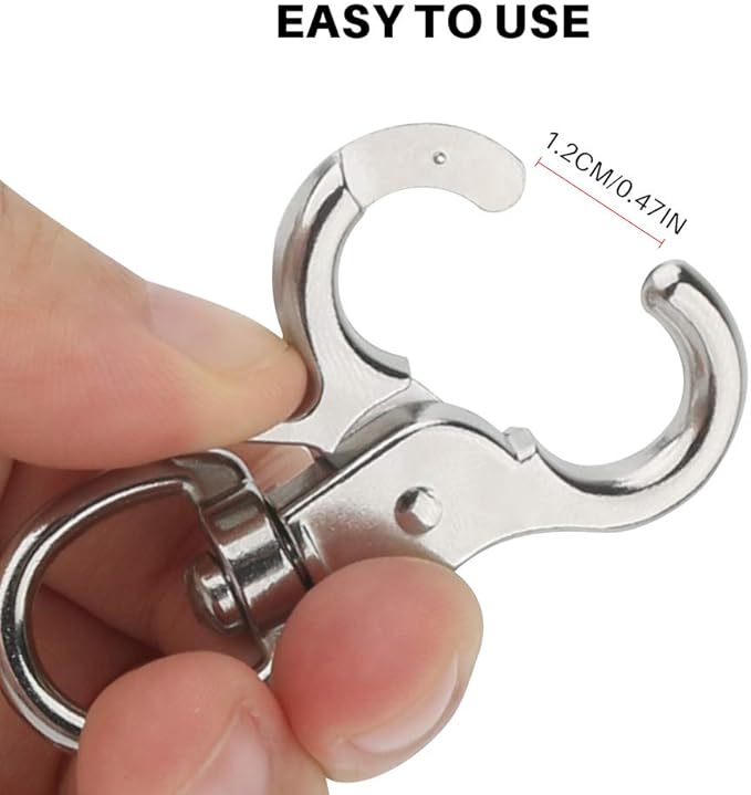 HOSUKKO 15PCS Trigger Snap Hooks,360 Degree Heavy Duty Snaps Swivel Lobster Clasps,Stainless Steel Swivel Claw Clips for Pet Cages,Dog Leash,Camera Straps,Snap Hook Purse