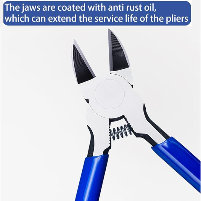 Wire Cutters, 6 Inch Precision Wire Flush Cutters, Heavy Duty Cutting Pliers for Copper Cables, Wires, Crafts, Jewelry Making