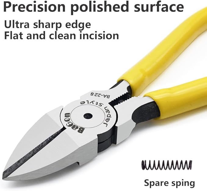 Wire Cutters 6 Inch, Precision Wire Flush Cutters, Heavy Duty Cutting Pliers for Copper Cables, Wires, Crafts, Jewelry Making