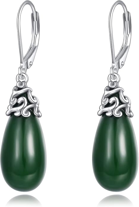POPLYKE Celtic Filigree Teardrop Drop Dangle Earrings Sterling Silver Leverback Earrings Jewelry for Women