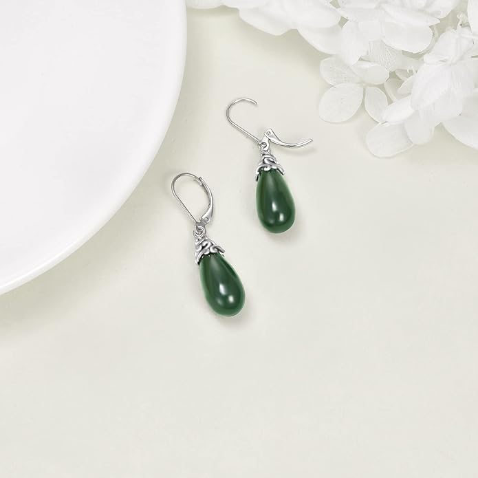 POPLYKE Celtic Filigree Teardrop Drop Dangle Earrings Sterling Silver Leverback Earrings Jewelry for Women
