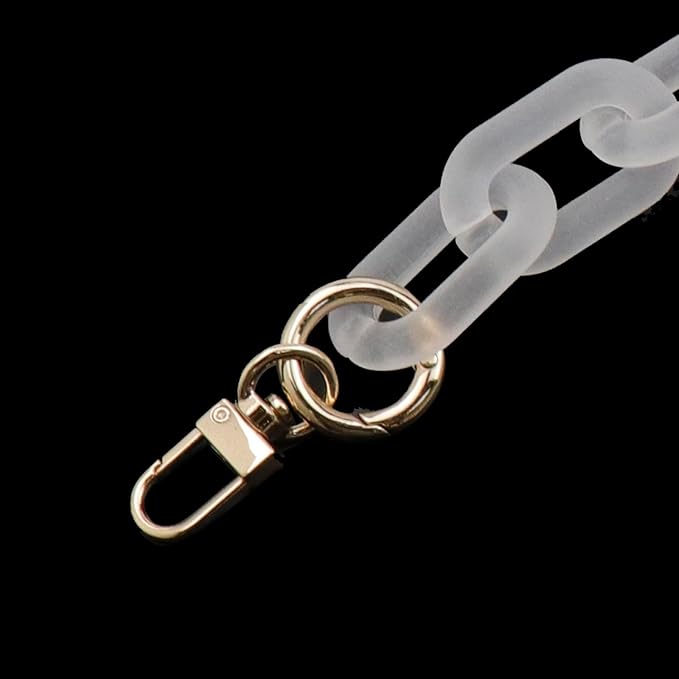 Purse Strap Bag Chain 17 Inch Resin Shoulder Strap Handbag Decoration Chain Bag Charms Accessories, Matter Clear
