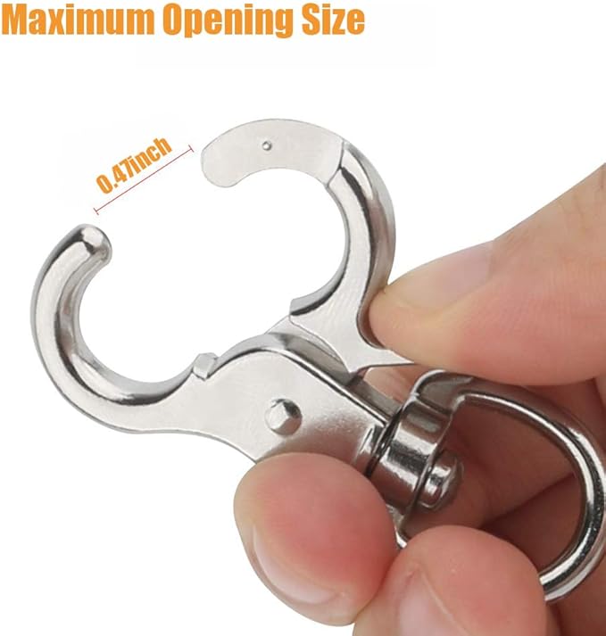 10PCS Trigger Snap Hooks 2.32'' x 0.82'' Heavy Duty Swivel Snap Hooks Metal Clasps Lanyard Clips for Bird Cage Key Chains