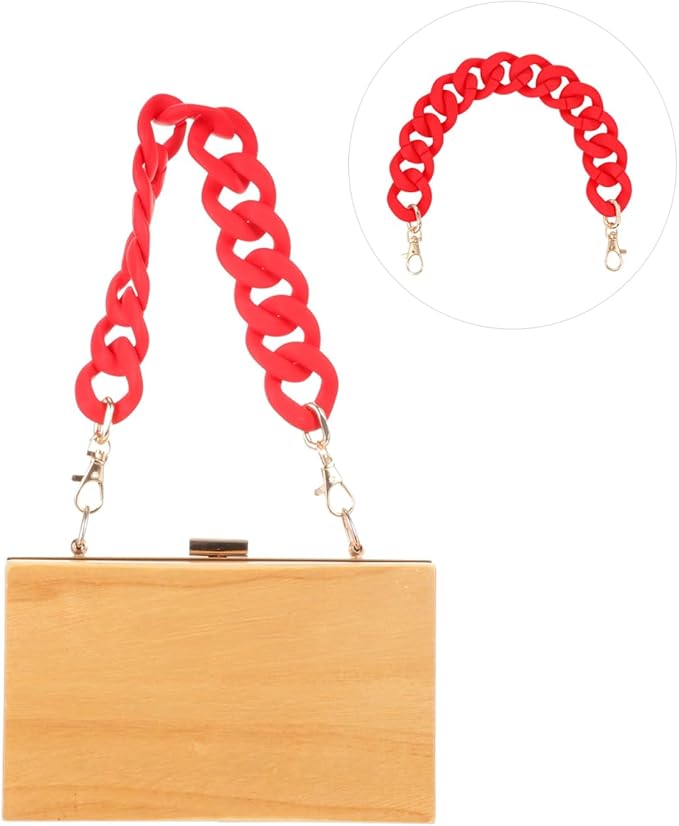 TENDYCOCO Chains Straps Resin Thick Chain Bag Red Straps Replacement Bag Belts Handbag Accessories Fashion for Women Girls