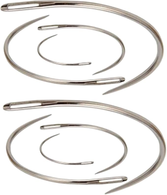 8Pcs Curved Leather Sewing Needles, Silver, Heavy Duty for Weaving and Crafts, Sewing Sharp Needles